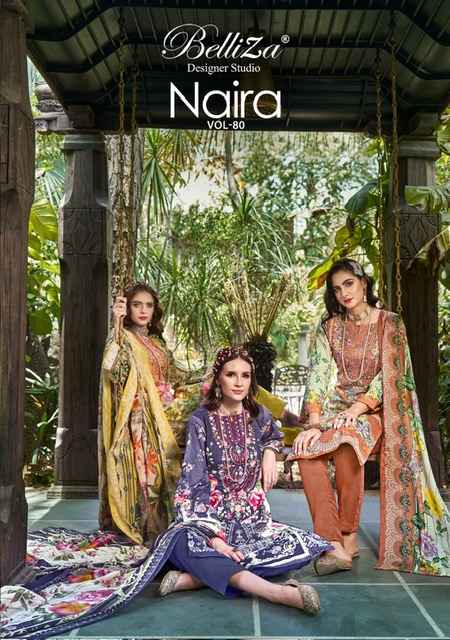 Belliza Naira Vol-80 Cotton Dress Material (8 pcs Cataloge)