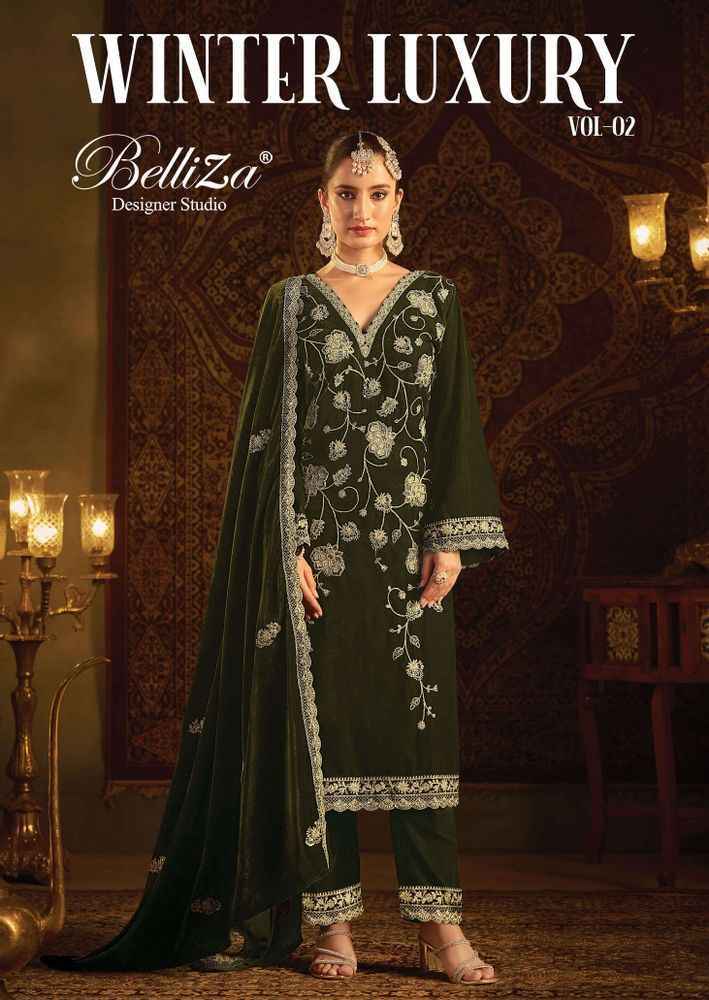 Belliza Winter Luxury Vol-2 Pure Velvet Dress Material (4 pcs Catalogue)