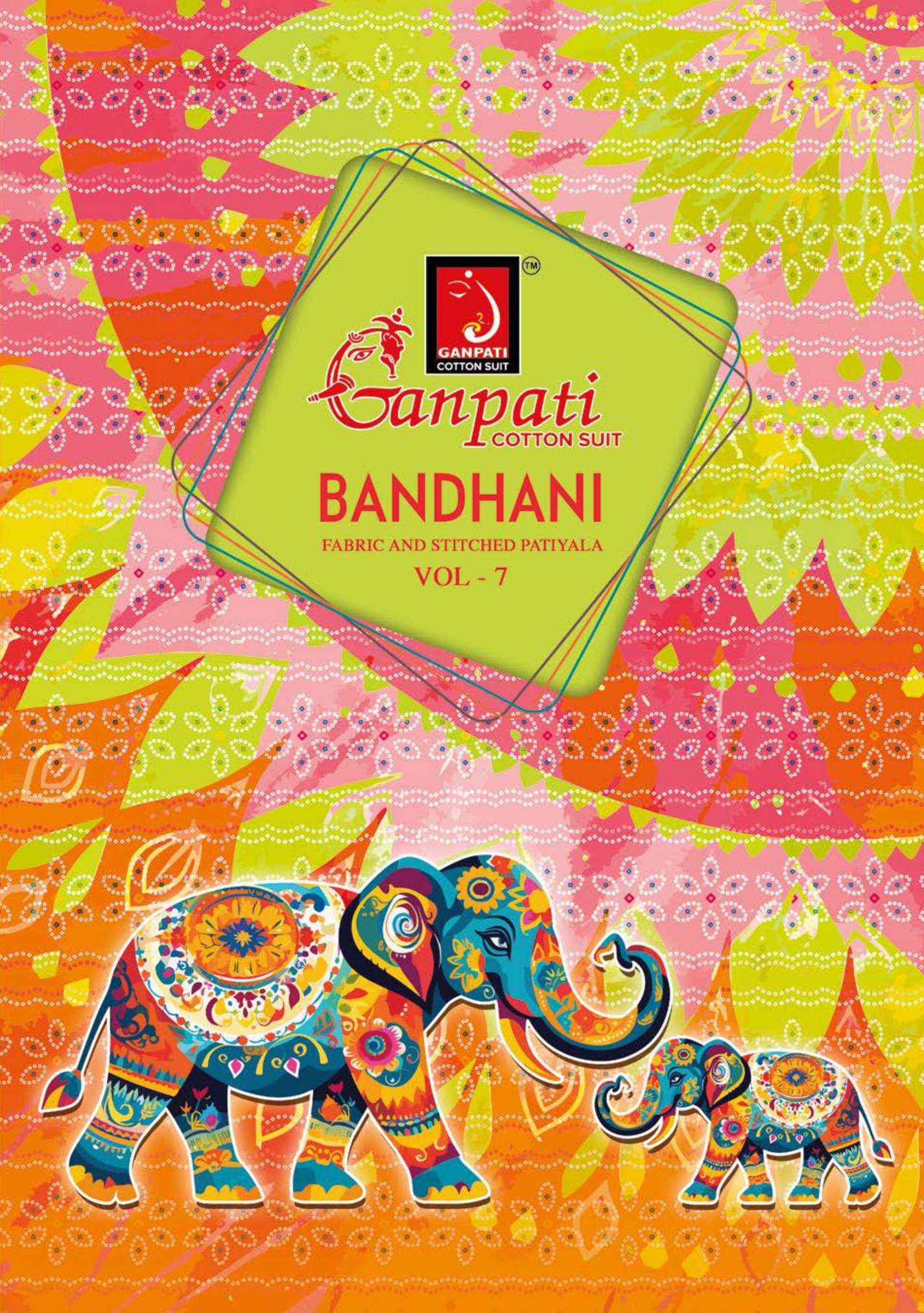 Ganpati Bandhani Vol 7 Cotton Dress Material 15 pcs Catalogue