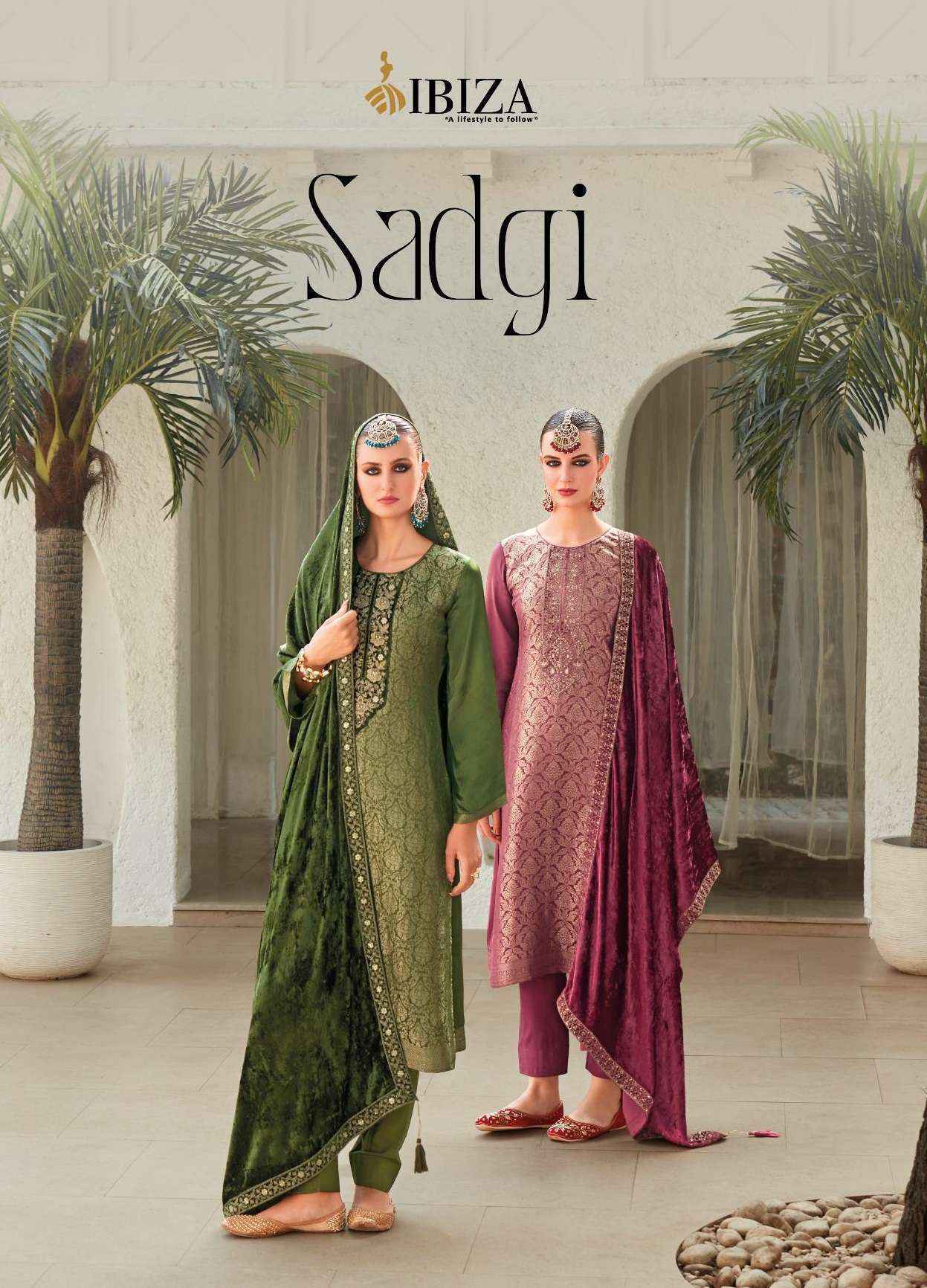 Ibiza Sadgi Silk Jacquard Dress Material 6 pcs Catalogue