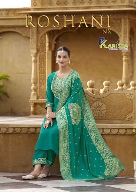 Karissa Roshani Nx Roman Silk Kurti Combo 4 pcs Catalogue