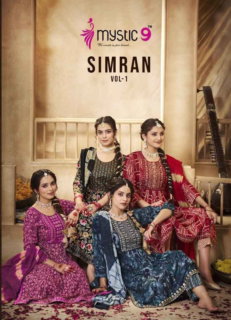 Mystic 9 Simran Vol 1 Readymade Rayon Dress 8 pcs Catalogue