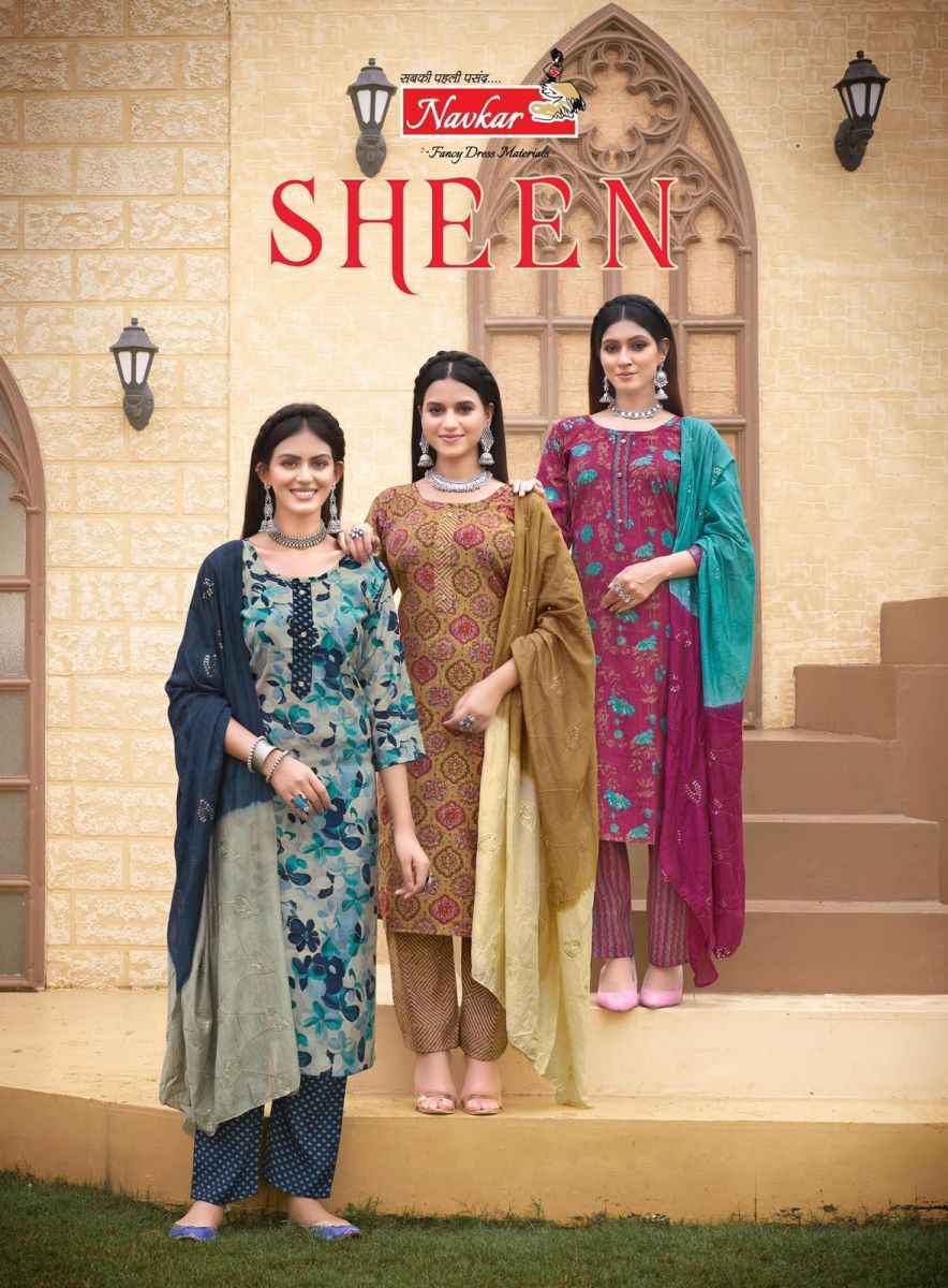 Navkar Sheen Vol-3 Muslin Readymade Suit (8 pcs Catalogue)