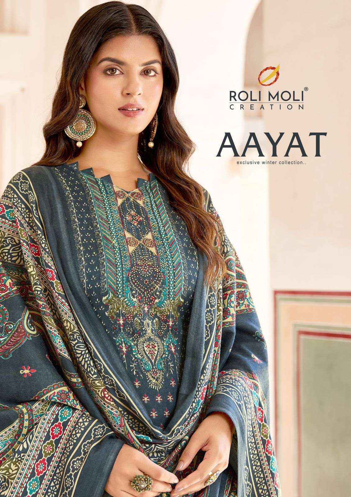 Roli Moli Aayat Pashmina Dress Material (8 pcs Catalogue)