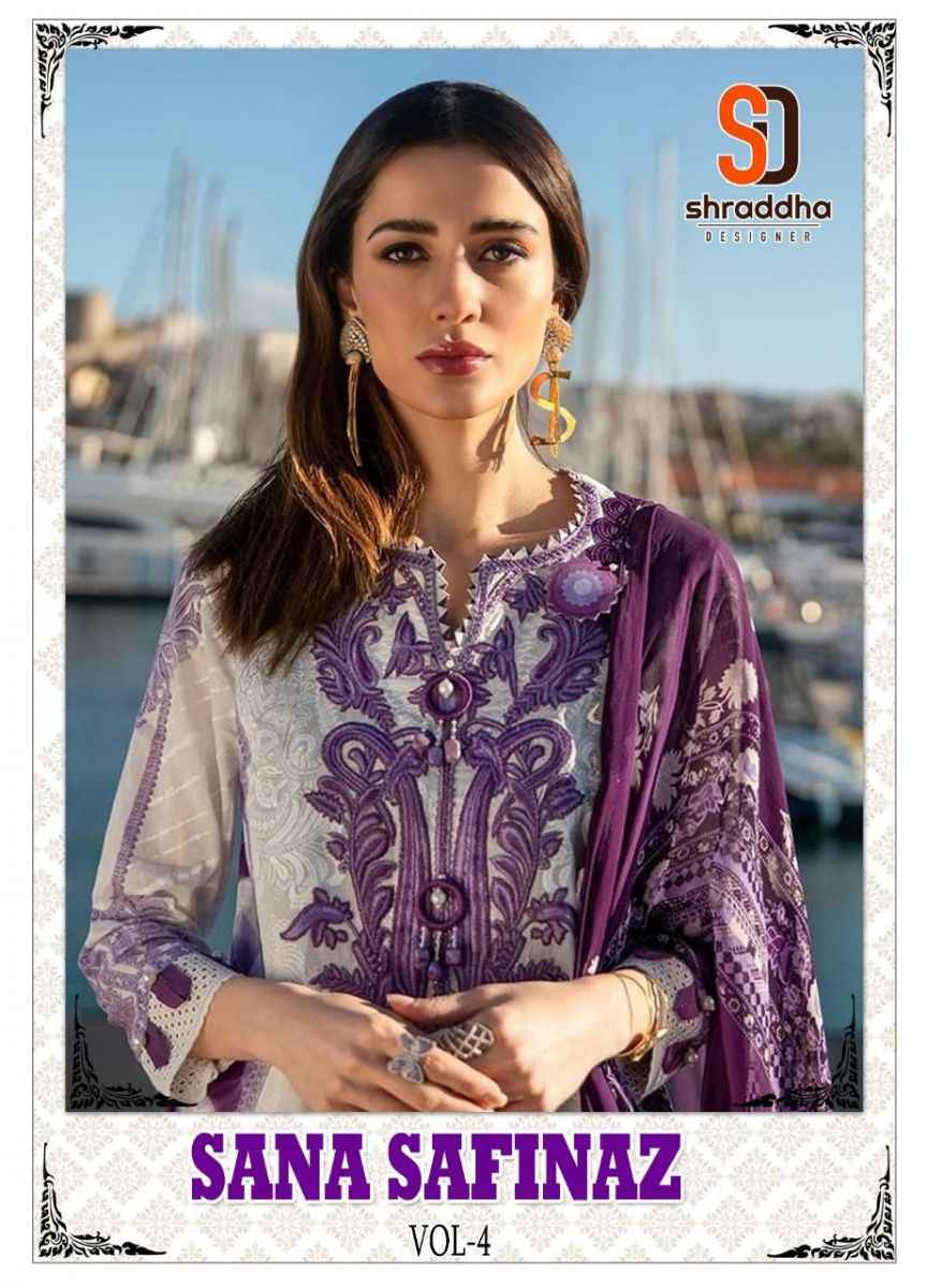 Shraddha Designer Sana Safinaz Vol 4 Lawn Cotton Dress Material 4 pcs Catalogue