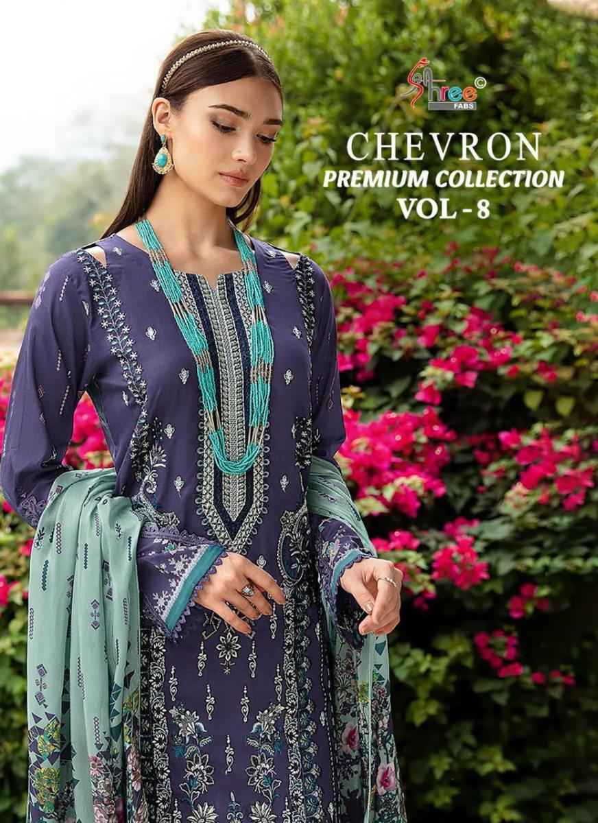 Shree Fabs Chevron Premium Collection Vol-8 Cotton Dress Material (8 pcs Catalogue)