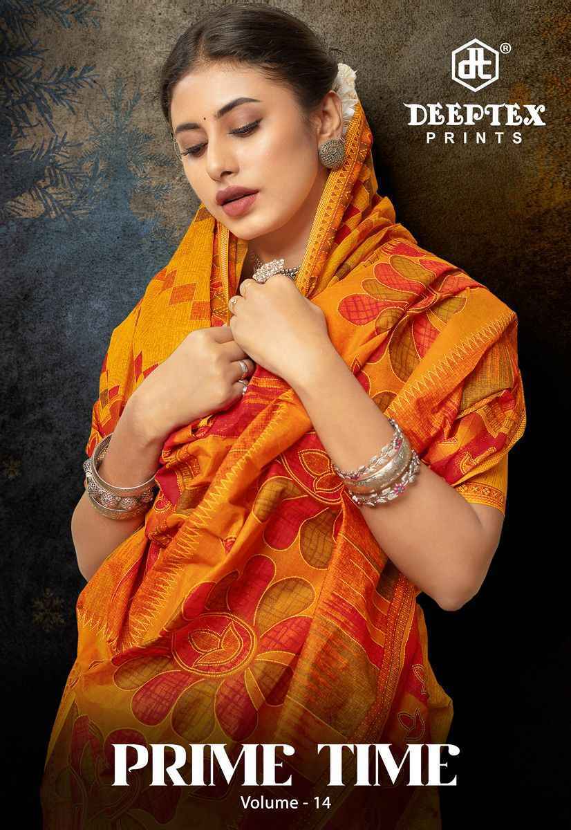 Deeptex Prime Time Vol-14 Cotton Saree (10 pcs Catalogue)