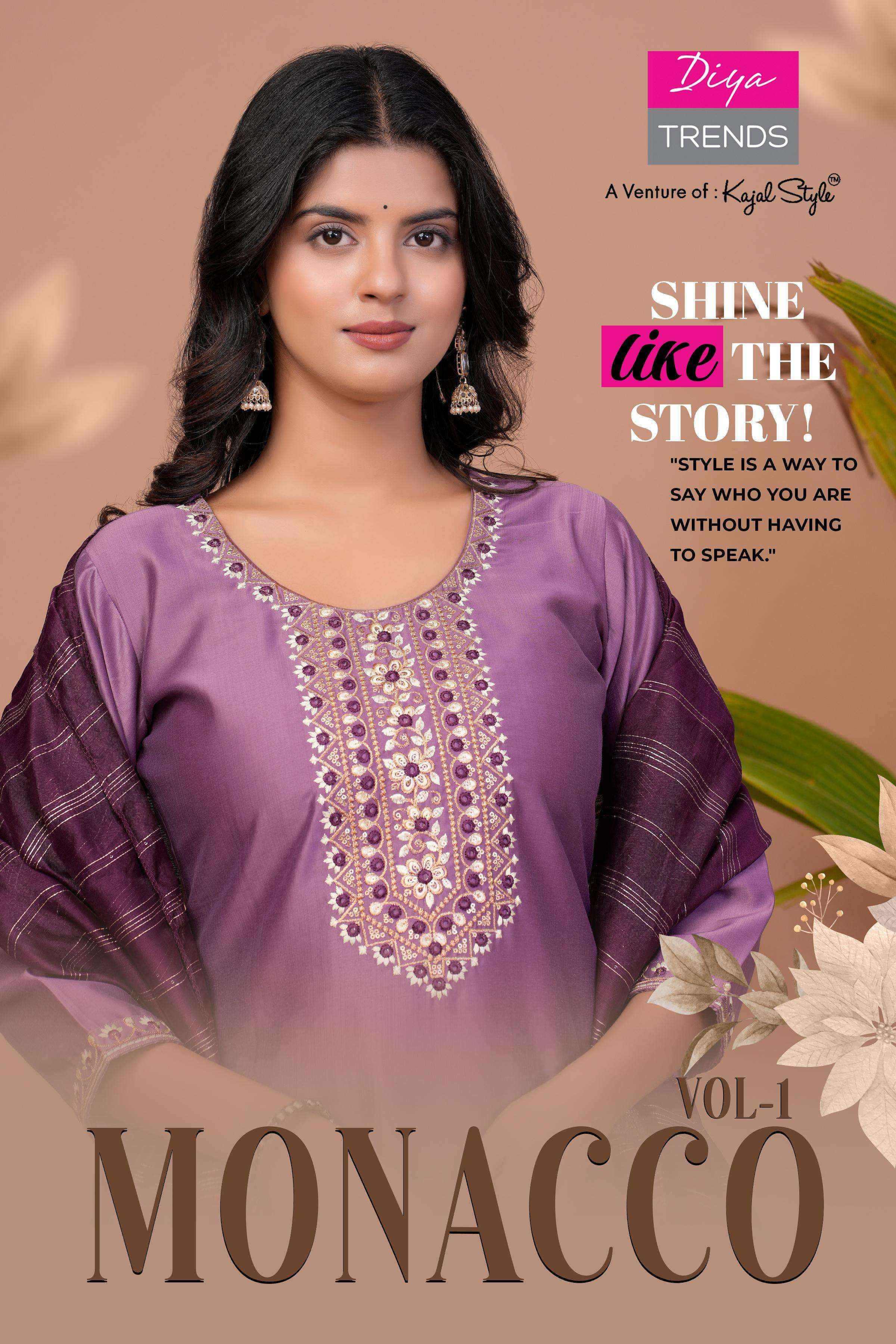 Diya Trends Monacco Vol-1 Silk Readymade Suit (8 pcs Catalogue)