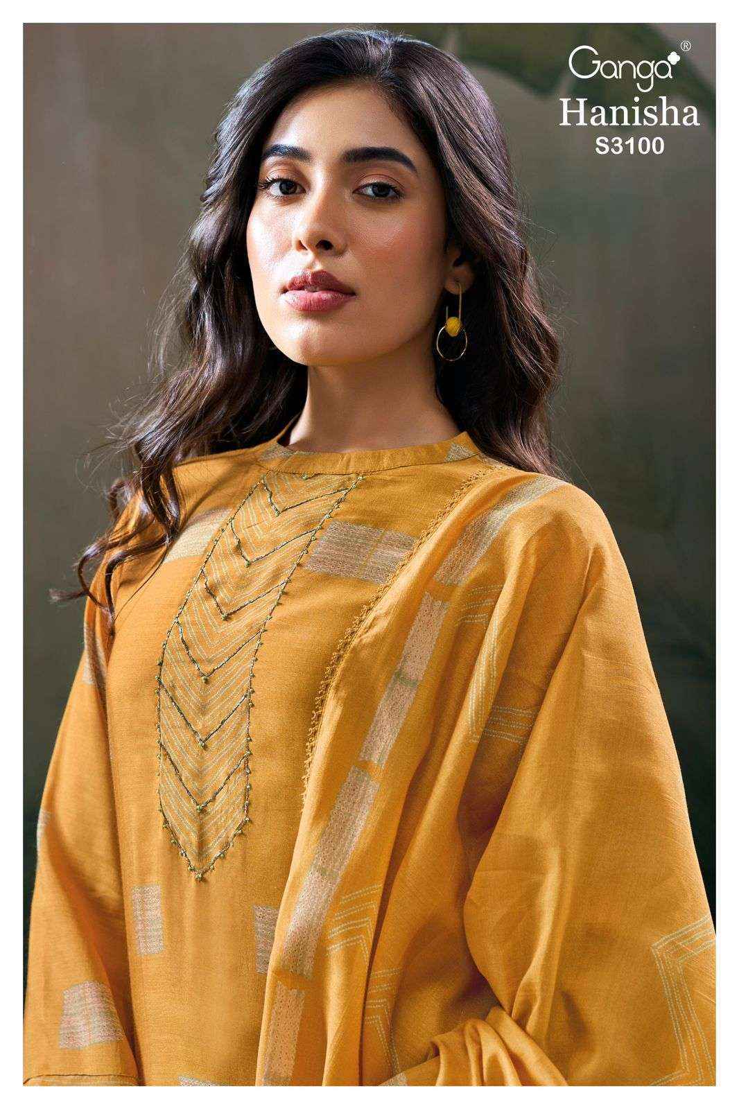 Ganga Hanisha-3100 Bamber Silk Dress Material (4 pcs Catalogue)