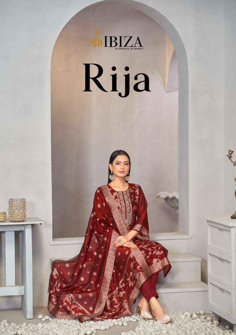 Ibiza Rija Silk Jacquard Dress Material (4 pcs Catalogue)