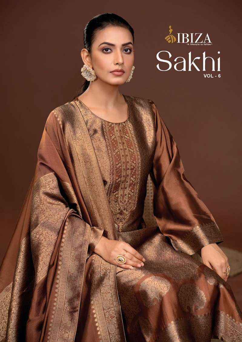 Ibiza Sakhi Silk Vol-6 Silk Jacquard Dress Material (4 pcs Catalogue)