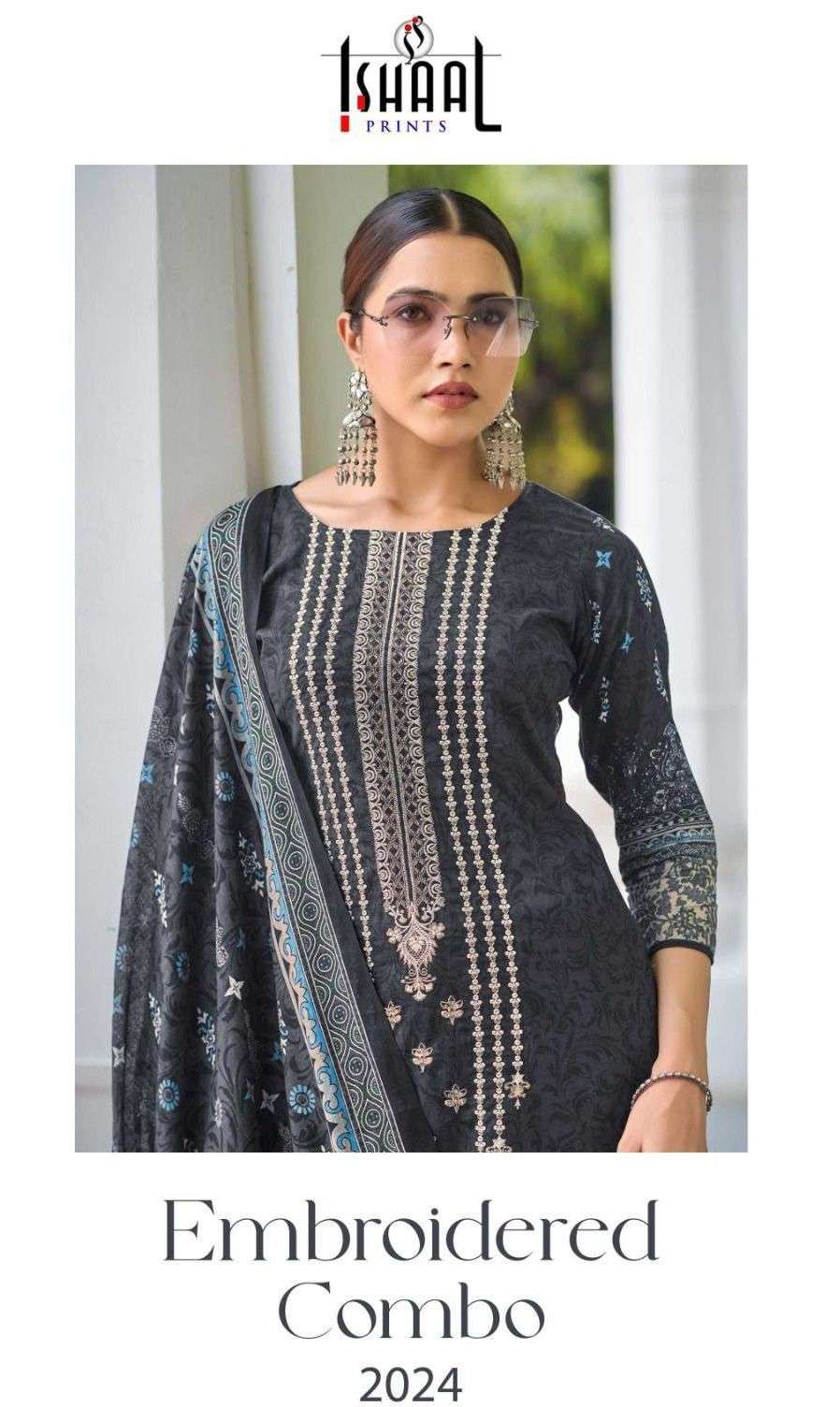 Ishaal Embroidered Combo 2024 Lawn Dress Material (10 pcs Catalogue)