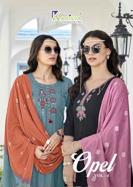 Karissa Opel Vol-4 Viscouse Rayon Readymade Suit (6 pcs Catalogue)