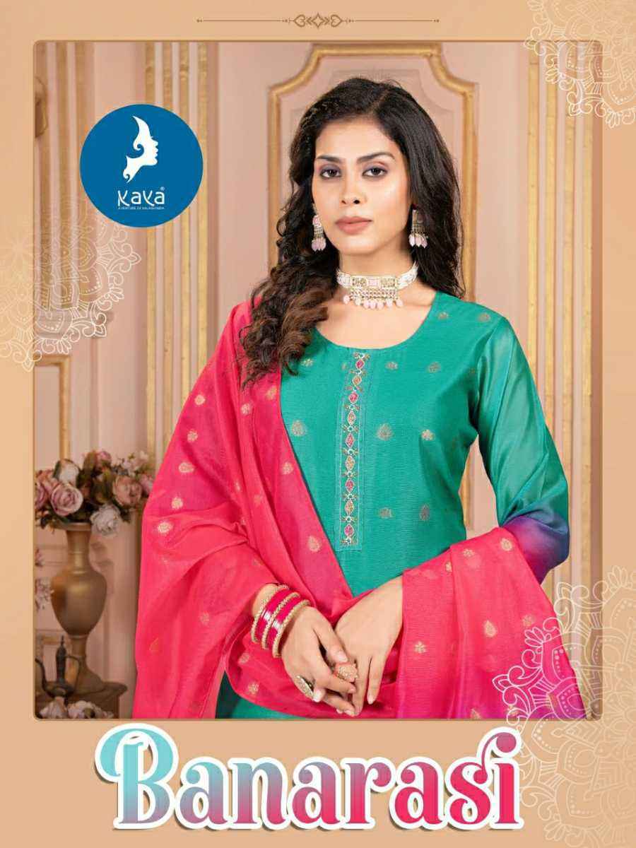 Kaya Banarasi Chanderi Readymade Suit (6 pcs Catalogue)