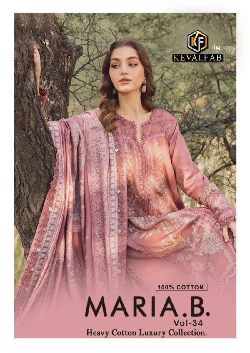 Keval Fab Maria B Vol-34 Cotton Dress Material (6 pcs Catalogue)