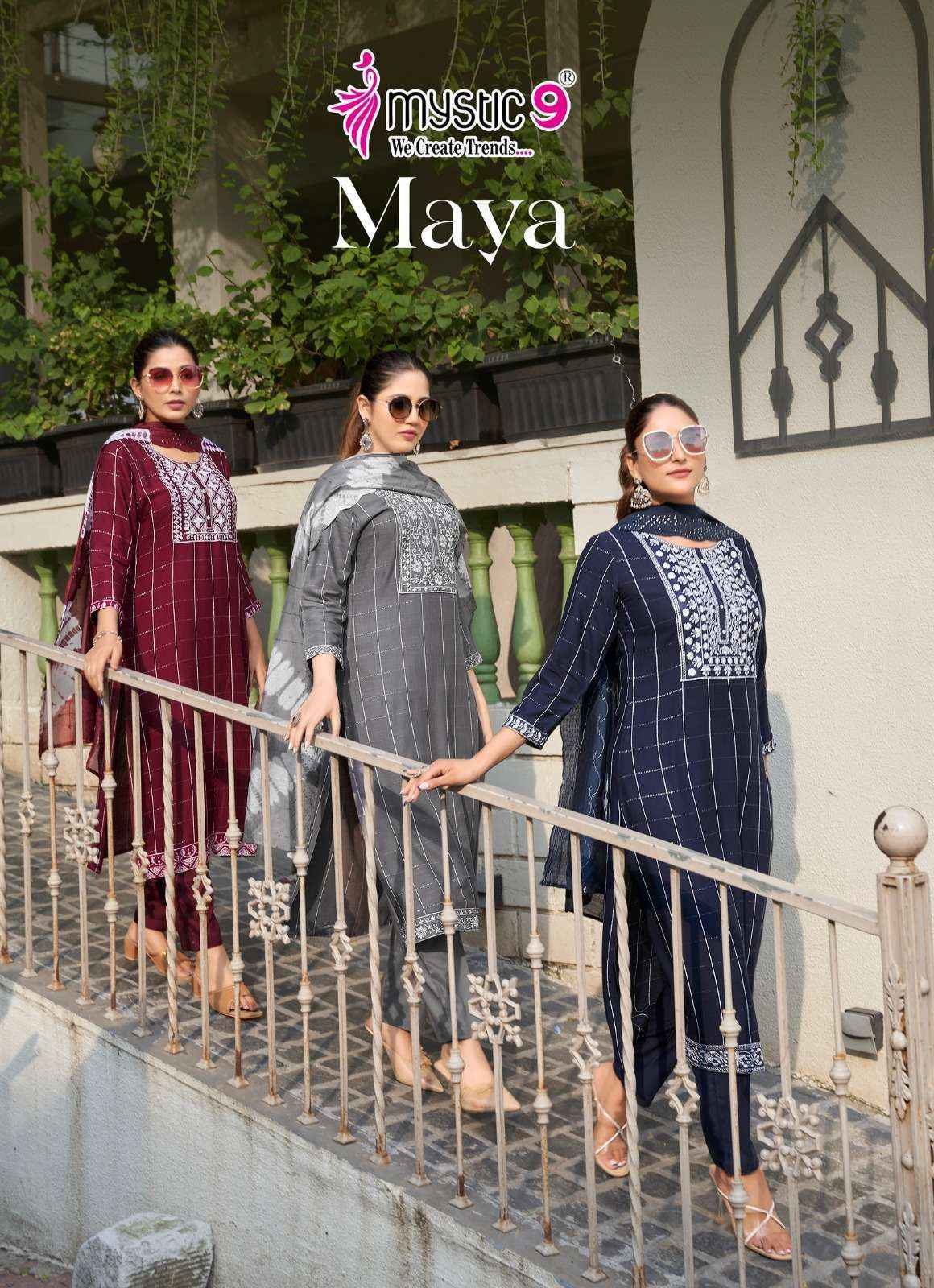 Mystic 9 Maya Vol-1 Rayon Readymade Suit (8 pcs Catalogue