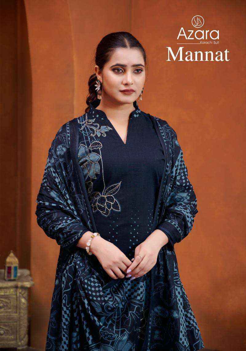 Radhika Fashion Azara Mannat Lawn Cotton Dress Material (4 pcs Catalogue)