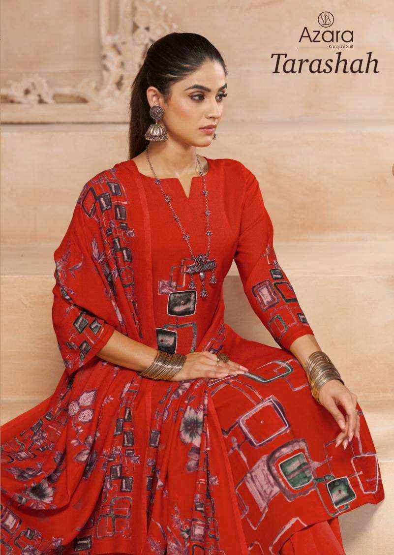 Radhika Fashion Azara Tarashah Viscouse Dress Material (4 pcs Catalogue)