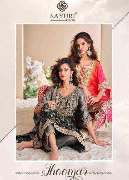 Sayuri Designer Jhoomar Crape Silk Kaftan (4 pcs Catalogue)