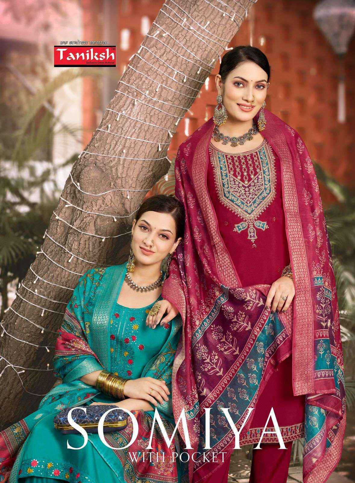 Taniksh Somiya Vol-1 Roman Silk Readymade Suit (8 pcs Catalogue)