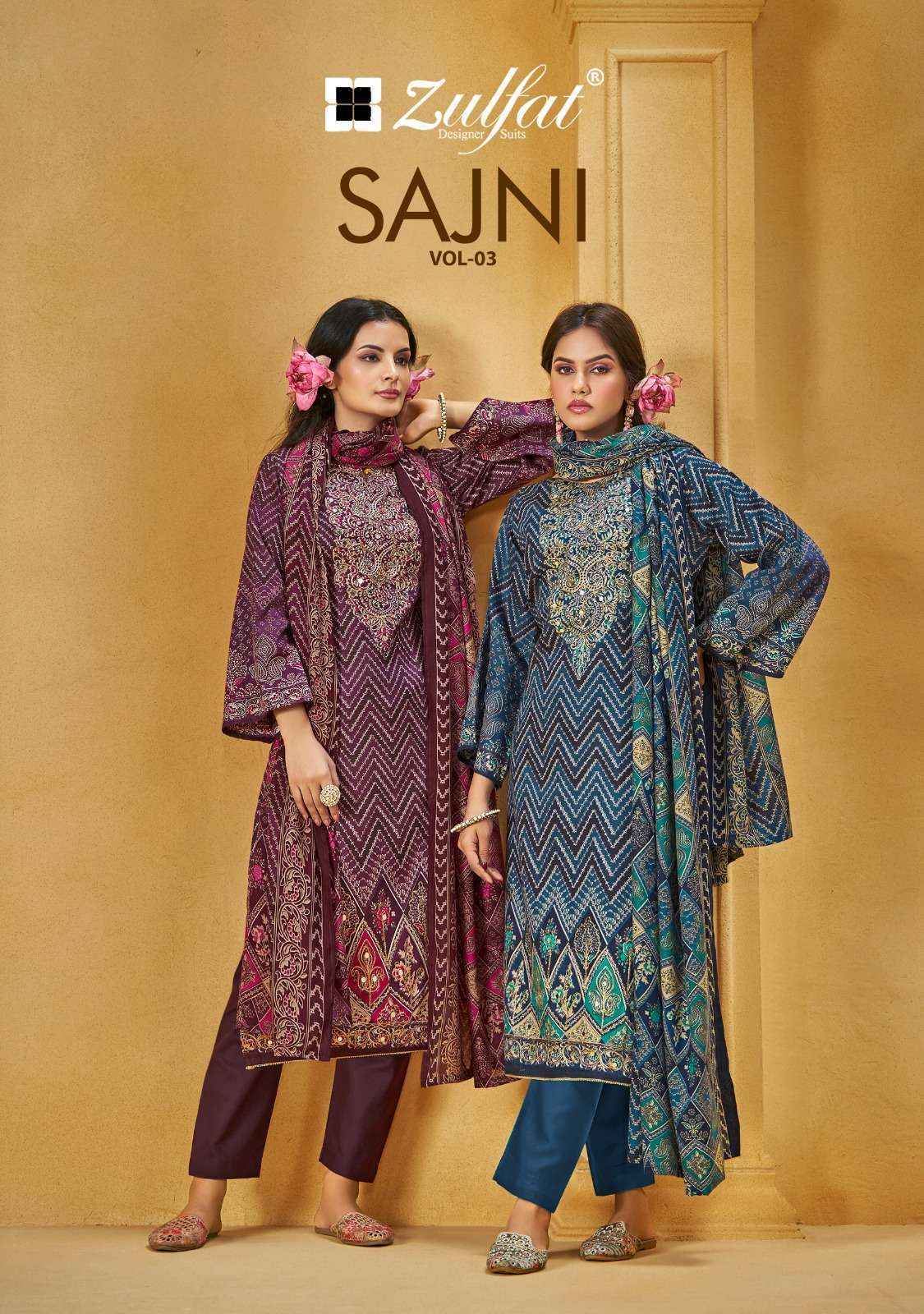 Zulfat Sajni Vol-3 Jam Cotton Dress Material (6 pcs Catalogue)