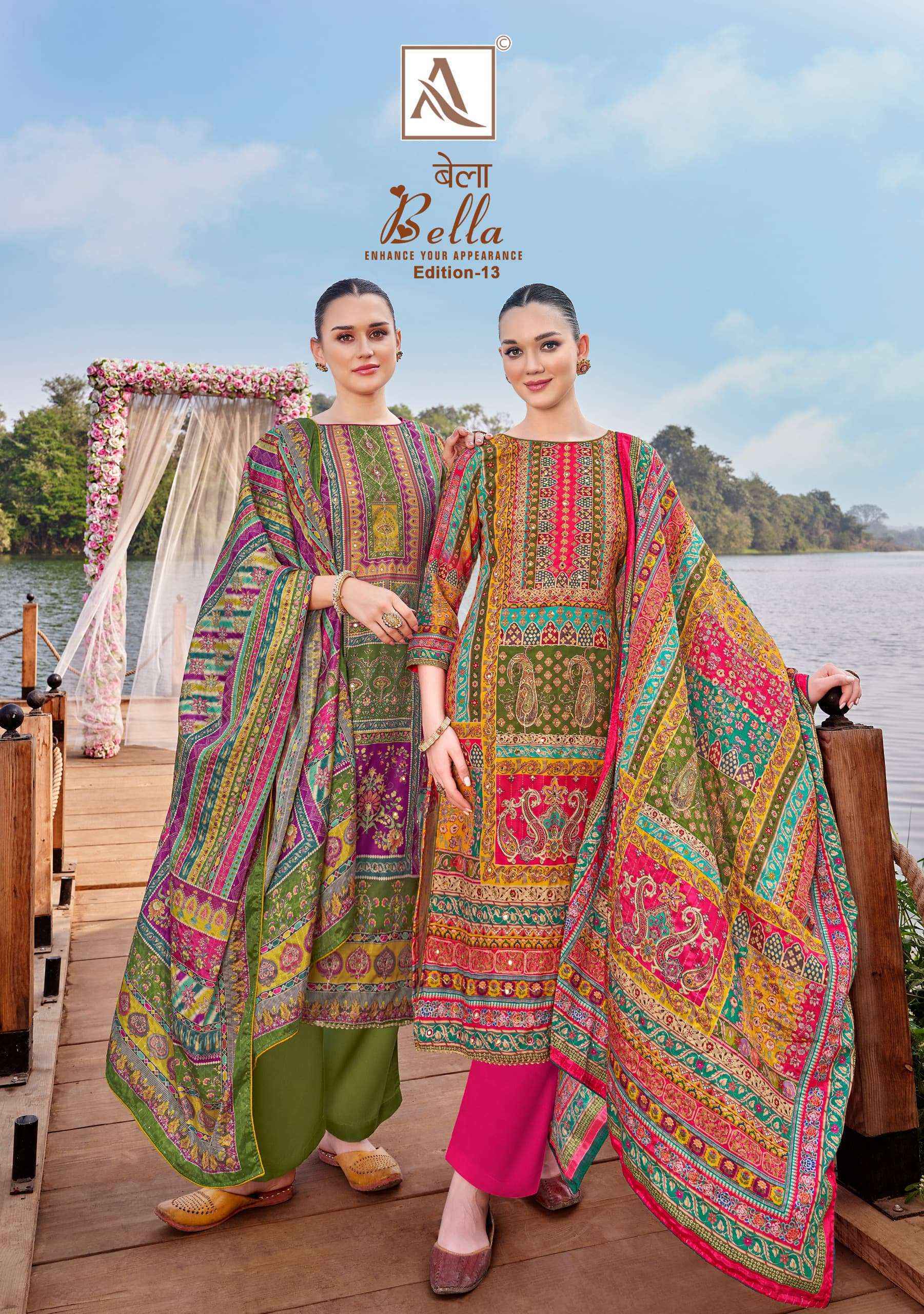 Alok Bella Edition-13 Muslin Dress Material (6 pcs Catalogue)