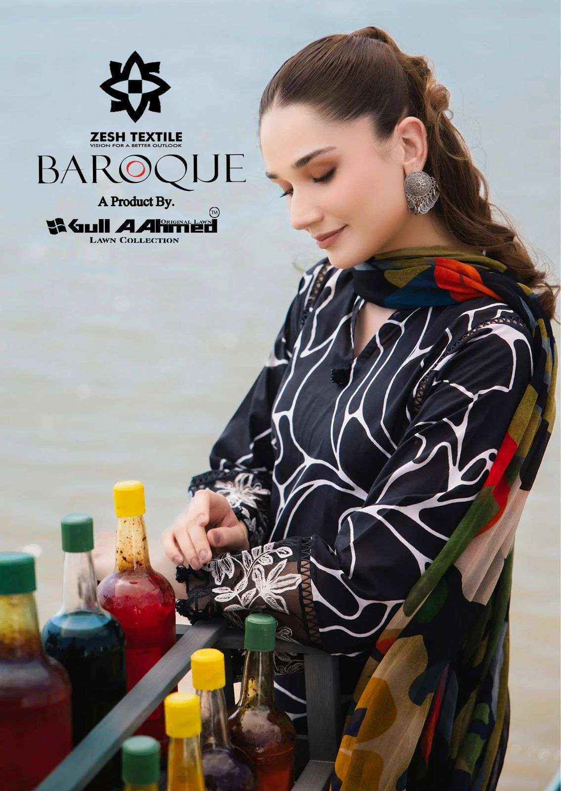 Gull Aahmed Baroque Lawn Cotton Dress Material (6 pcs Catalogue)