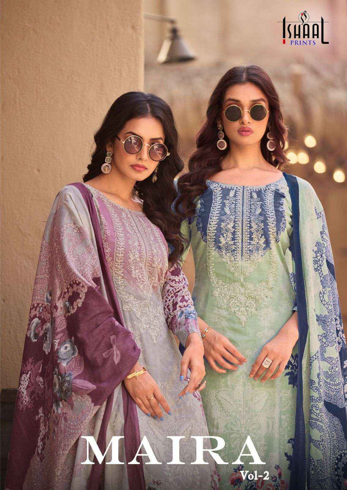 Ishaal Prints Maria Vol-2 Lawn Cotton Dress Material (8 pcs Catalogue)