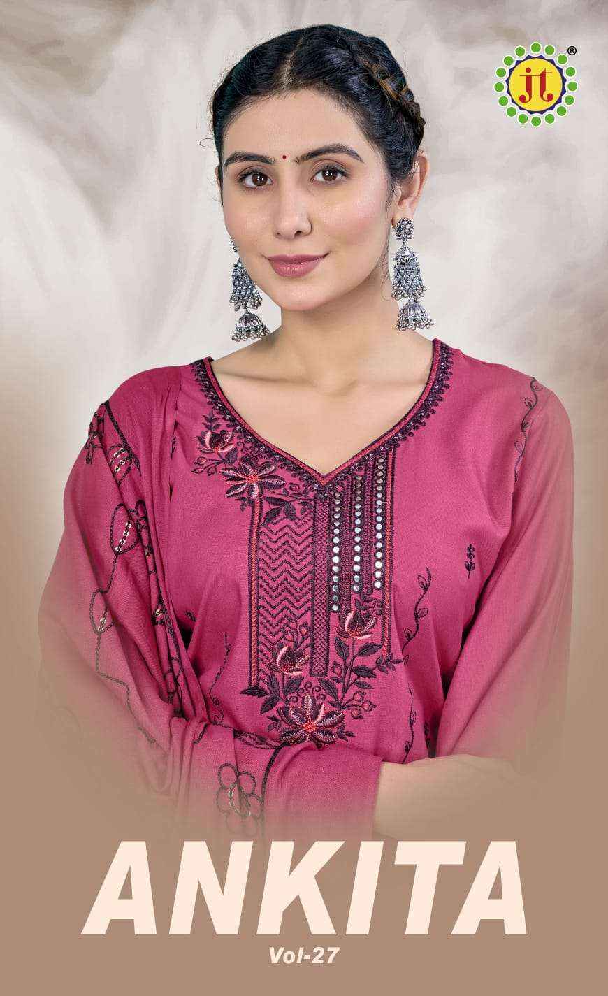 Jt Ankita Vol-27 Rayon Dress Material (5 pcs Catalogue)