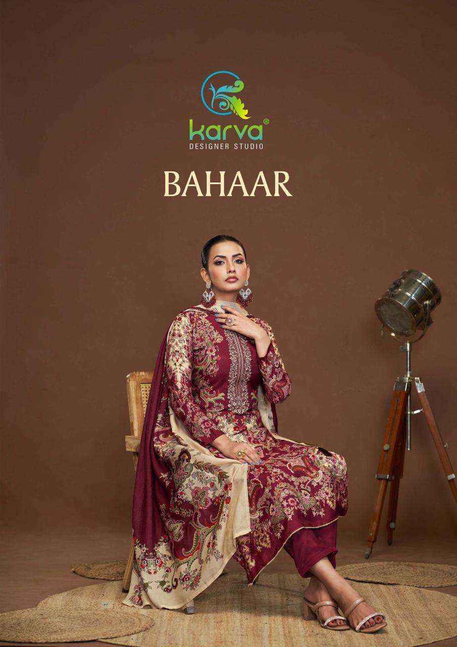 Karva Bahaar Viscouse Dress Material (4 pcs Catalogue)