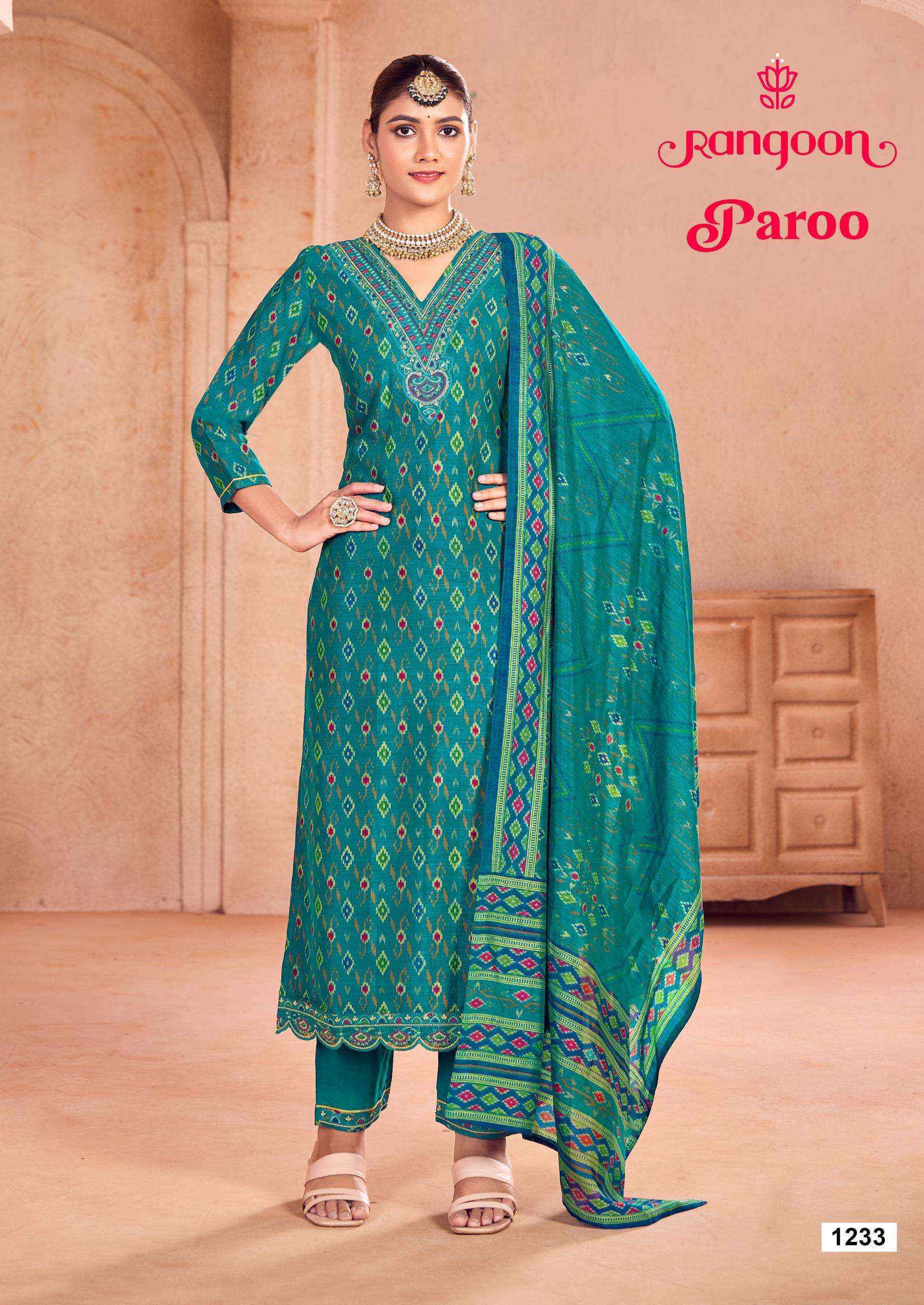 Rangoon Paroo Silk Readymade Suit (4 pcs Catalogue)