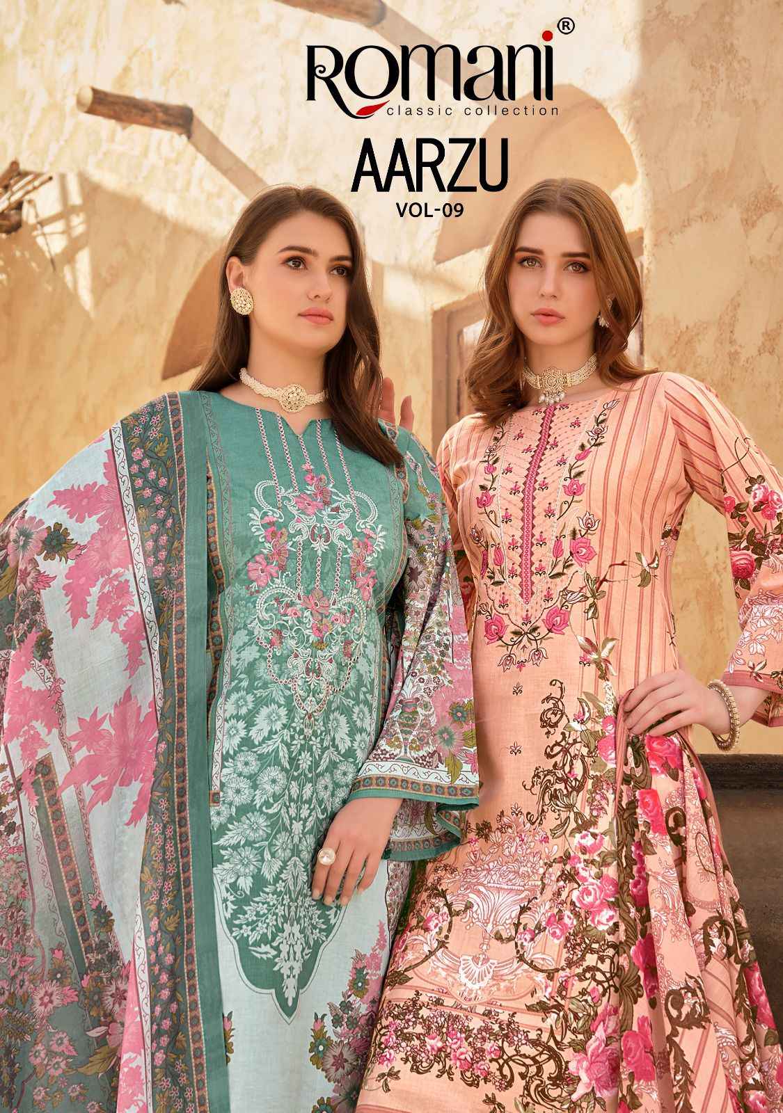 Romani Aarzu Vol-9 Cotton Dress Material (8 pcs Catalogue)