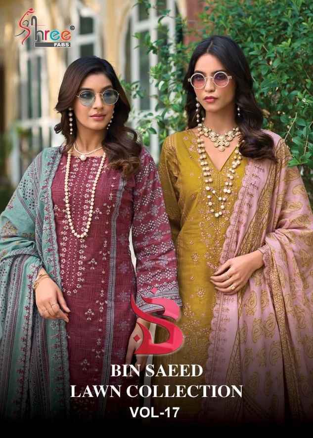 Shree Fabs Bin Saeed Lawn Collection Vol-17 Cotton Dress Material (6 pcs Catalogue)