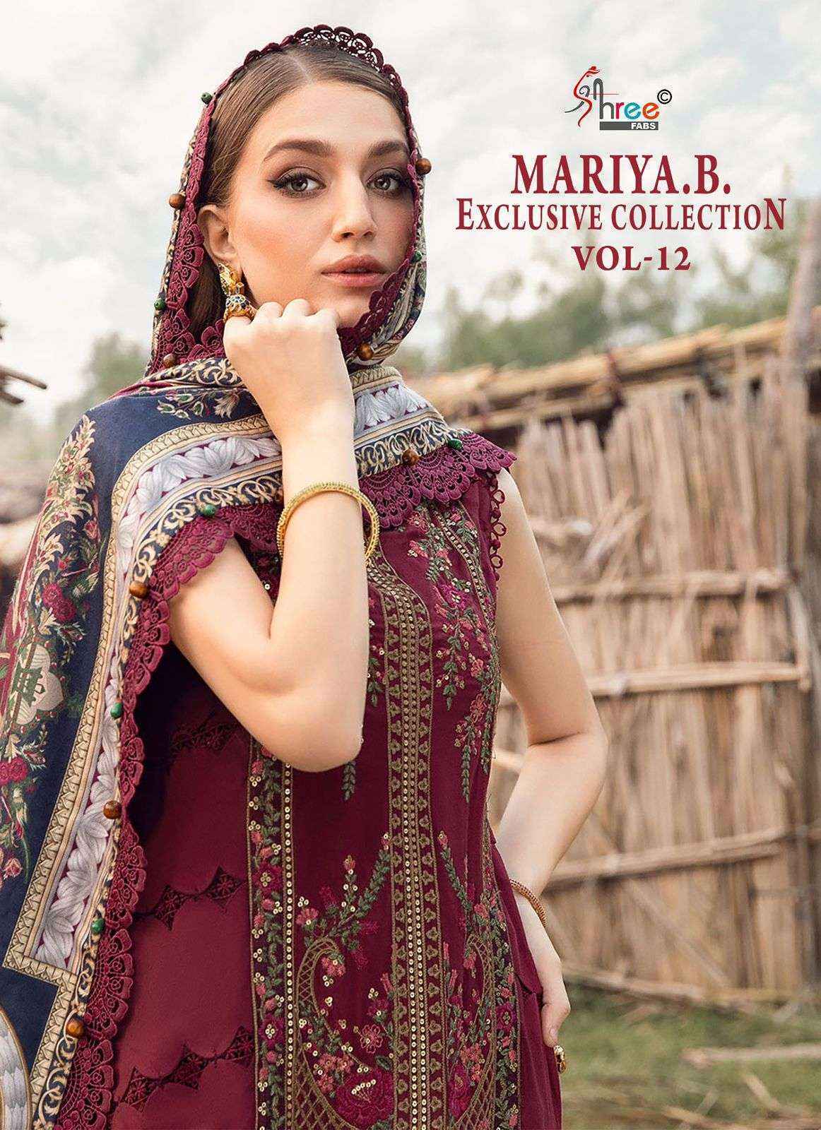 Shree Fabs Maria B Exclusive Collection Vol-12 Cotton Dress Material (6 pcs Catalogue)