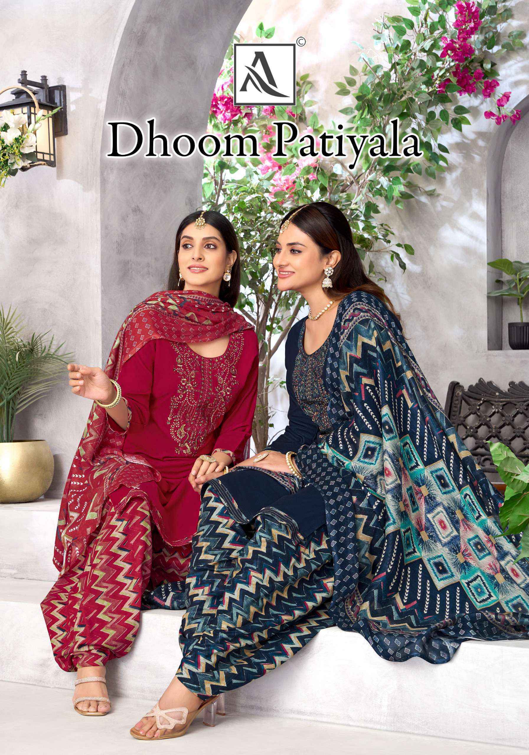 Alok Dhoom Patiyala Viscouse Rayon Dress Material (8 pcs Catalogue)