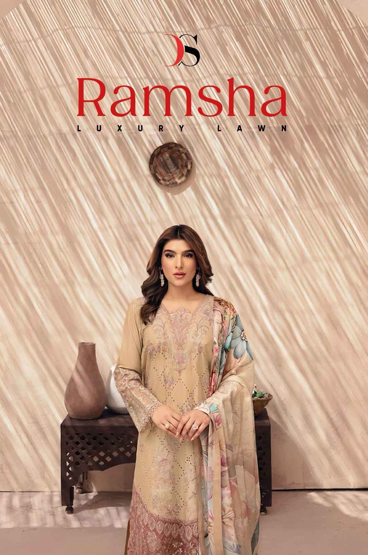 Deepsy Ramsha Luxury Lawn Cotton Dress Material (6 pcs Catalogue)