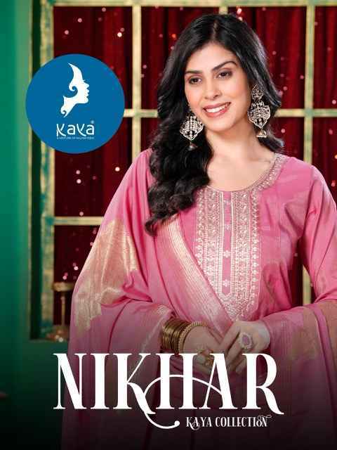 Kaya Nikhar Roman Shimmer Readymade Suit (6 pcs Catalogue