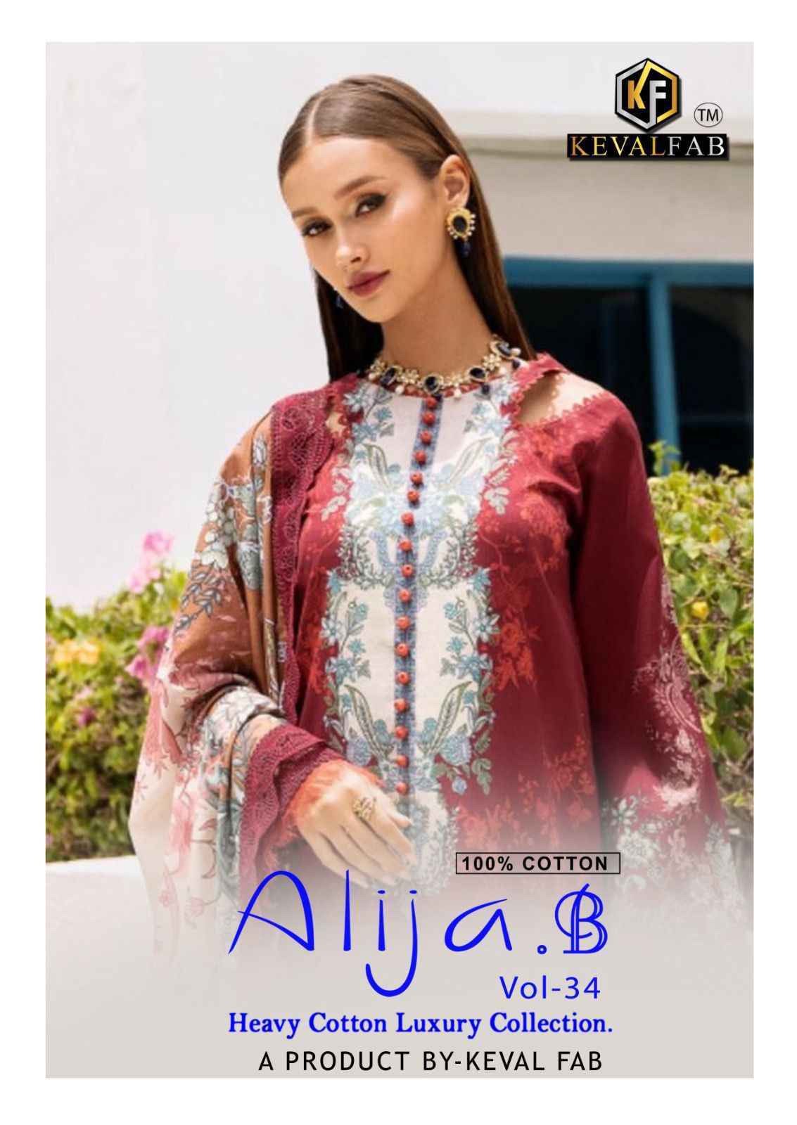 Keval Fab Alija B Vol-34 Cotton Dress Material (6 pcs Catalogue)