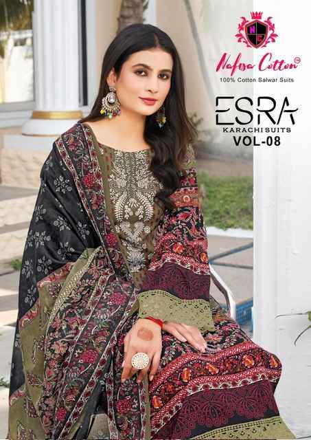 Nafisa Cotton Esra Karachi Vol-8 Cotton Dress Material (6 Pc Catalog)