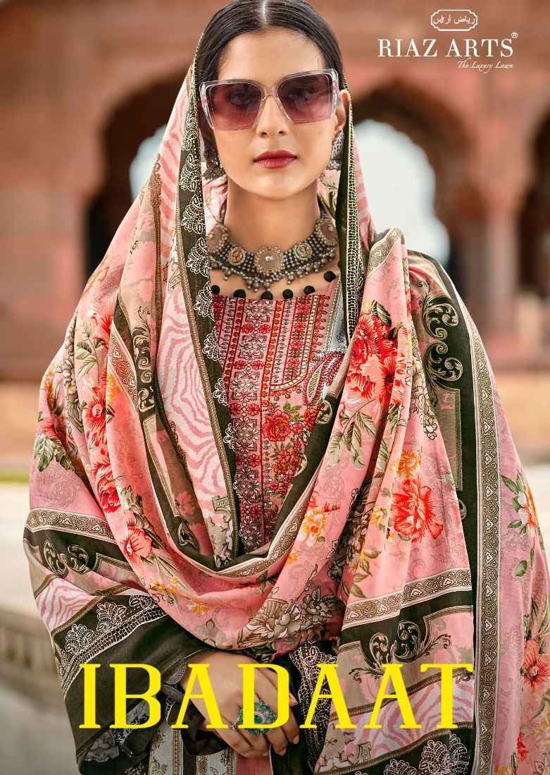 Riaz Arts Ibadaat Karachi Lawn Dress Material (8 pcs Catalogue)