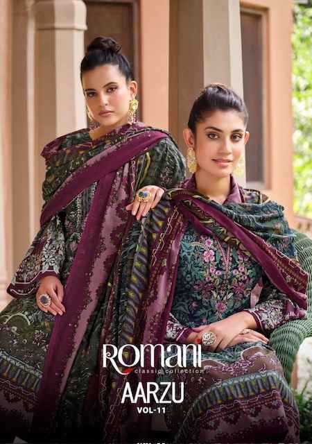 Romani Aarzu Vol 11 Cotton Dress Material 8 pcs Catalogue