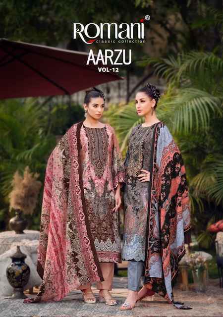 Romani Aarzu Vol-12 Cotton Dress Material (8 pcs Catalogue)