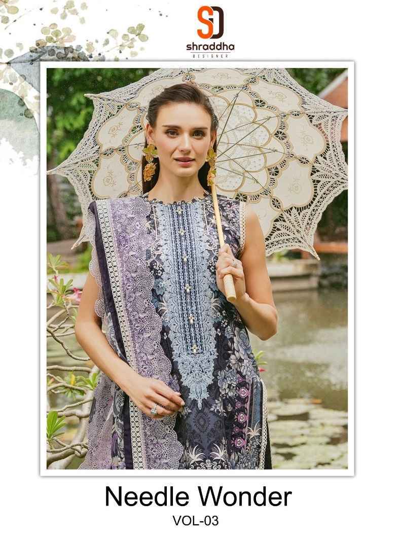 Shraddha Designer Needle Wonder Vol-3 Cotton Dress Material (4 pcs Catalogue)