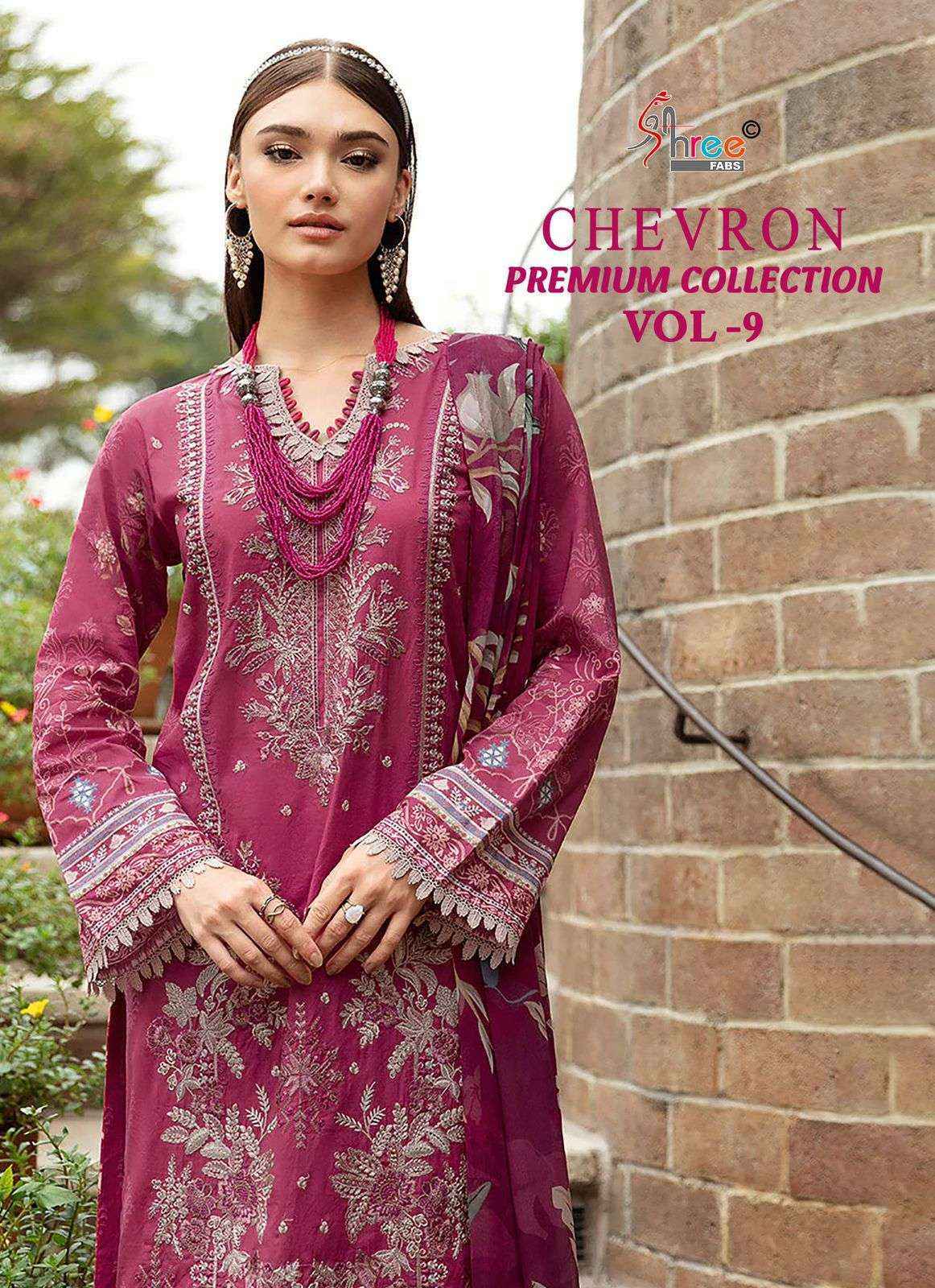 Shree Fabs Chevron Premium Collection Vol-9 Cotton Dress Material (8 pcs Catalogue)