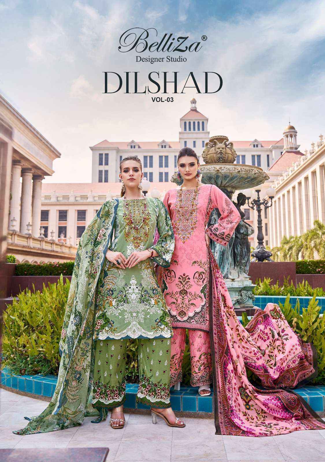 Belliza Dilshad Vol-3 Viscose Rayon Dress Material (8 pcs Catalogue)