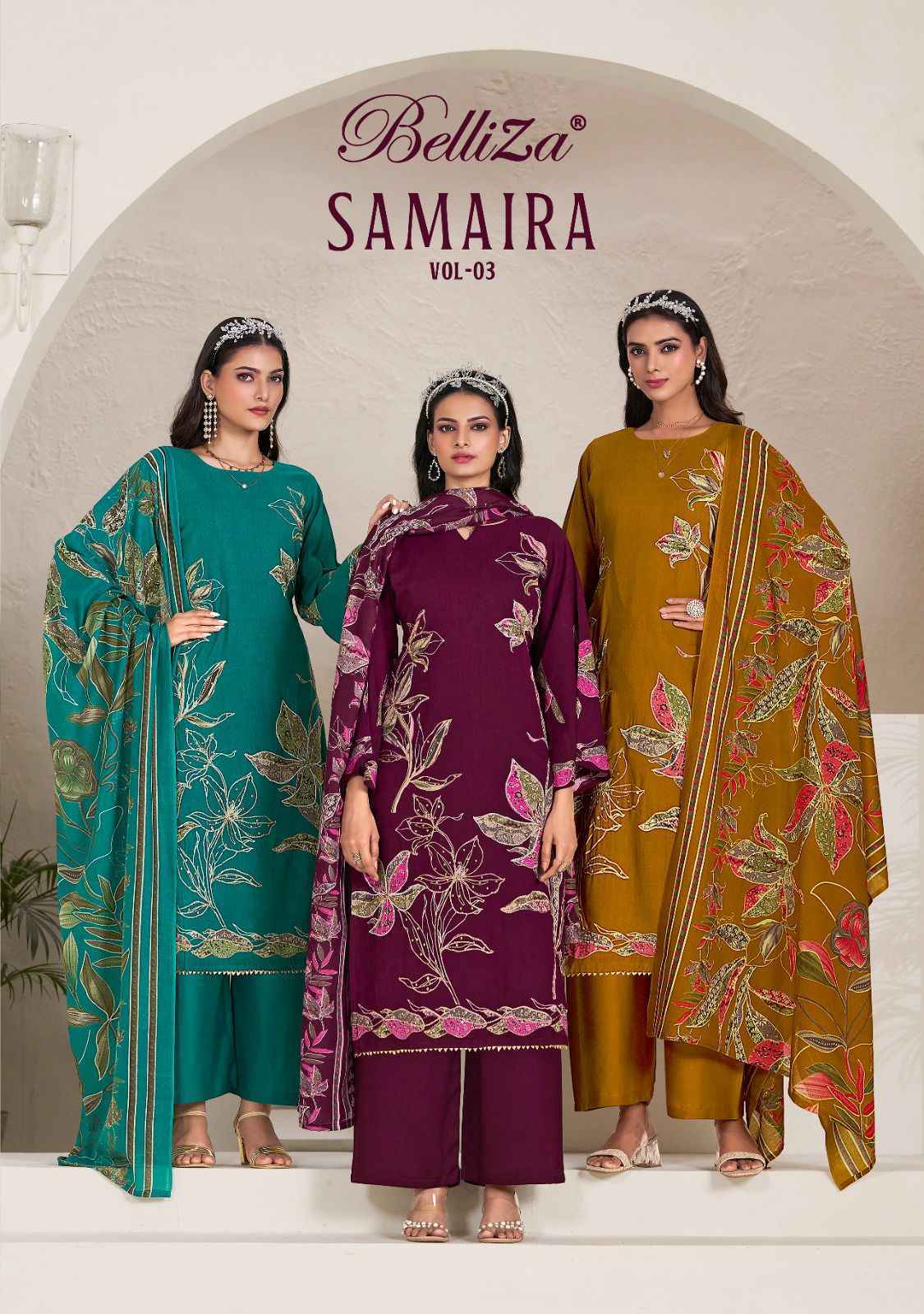 Belliza Samaira Vol-3 Rayon Dress Material (6 pcs Catalogue)