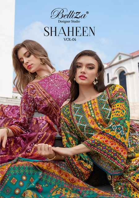 Belliza Shaheen Vol 4 Viscouse Reyon Dress Material 8 pcs Catalogue