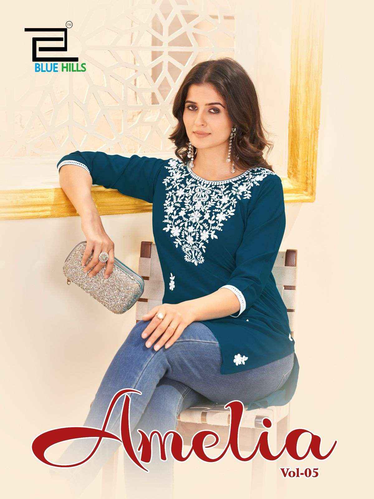 Blue Hills Amelia Vol 5 Rayon Kurti 6 pcs Catalogue