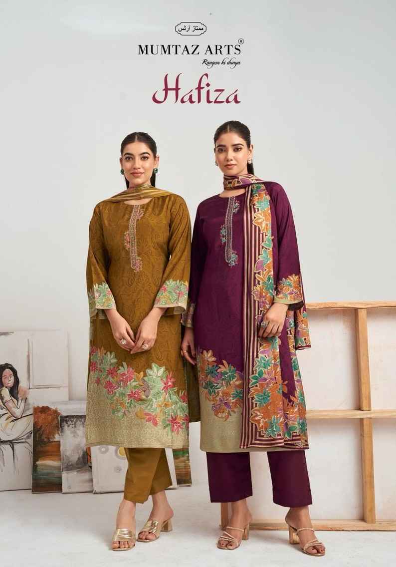 Mumtaz Arts Hafiza Viscouse Muslin Dress Material (4 pcs Catalogue)