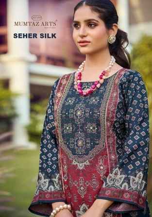 Mumtaz Arts Seher Silk Viscouse Musline Dress Material 4 pcs Catalogue